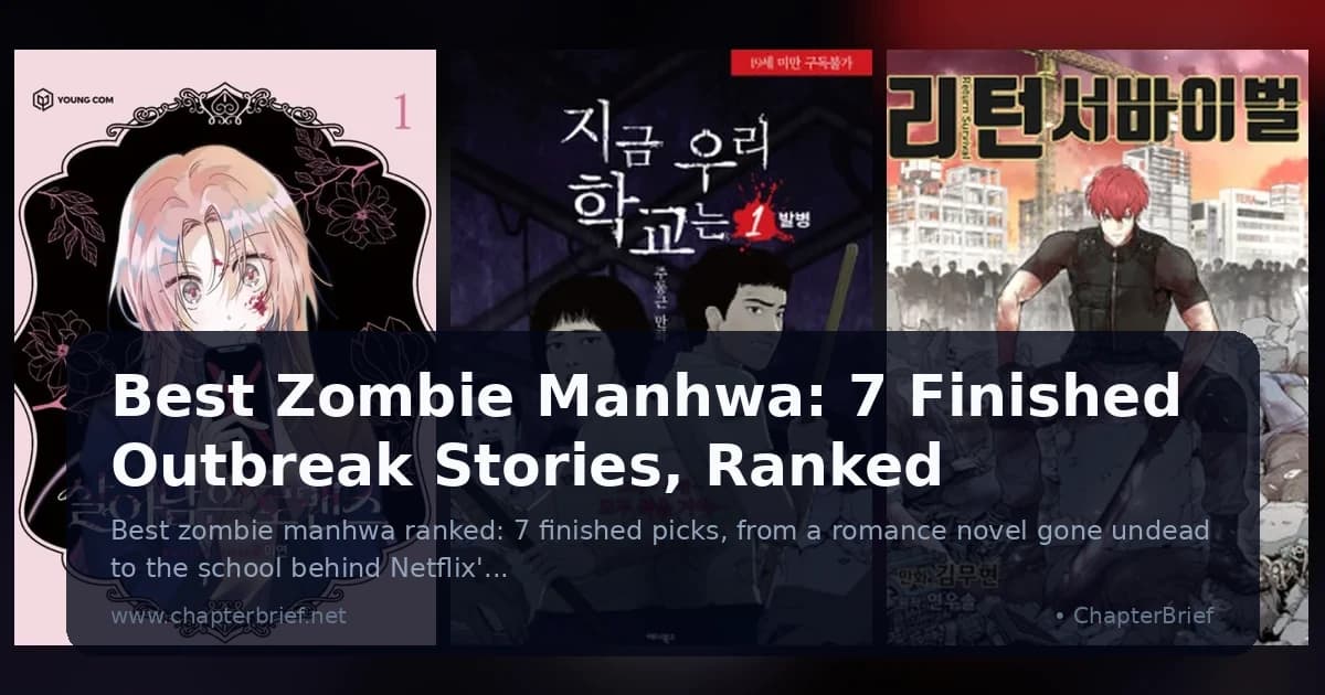 Three Korean zombie manhwa covers: a blonde girl holding a phone marked with a red X, two students with sticks, and a red-haired fighter on rubble