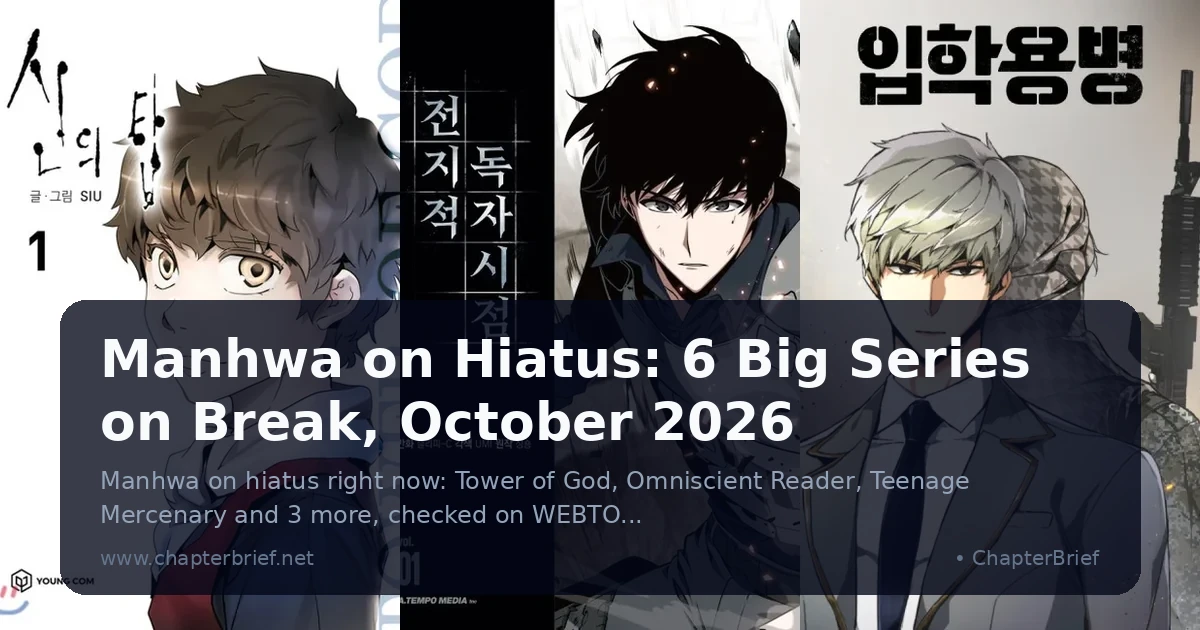 Manhwa on Hiatus: 6 Big Series on Break, October 2026