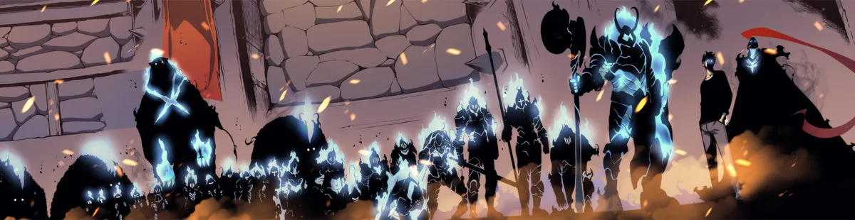 Solo Leveling showing Sung Jin-woo at the peak of his overpowered arc