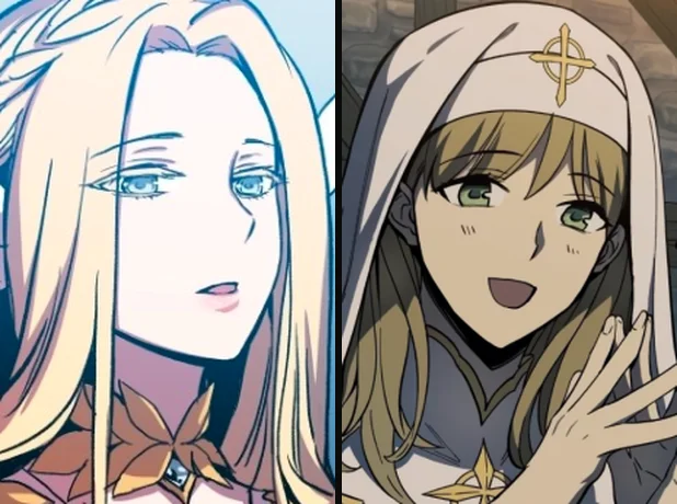 Doom Breaker character portraits: the angel Mercedes on the left and Anna Primrose in her shrine habit on the right, the same character this site's review calls White Rose