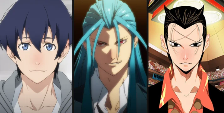 AniList character portraits of Park Ilpyo, Jegal Taek, and Park Mujin from The God of High School, showing the ally and the two named antagonists' distinct designs