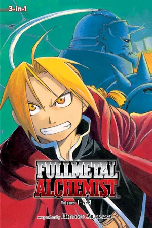 Fullmetal Alchemist 3-in-1 Vol. 1 VIZ cover with Edward Elric in a red coat and "Volumes 1-2-3" under the logo
