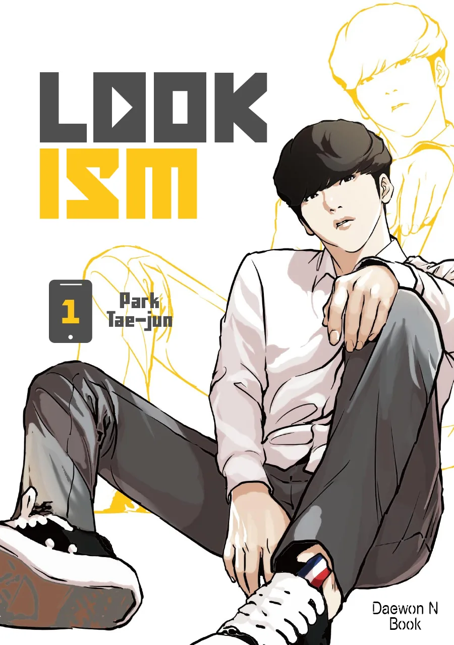 Lookism manhwa cover featuring Daniel Park in school uniform