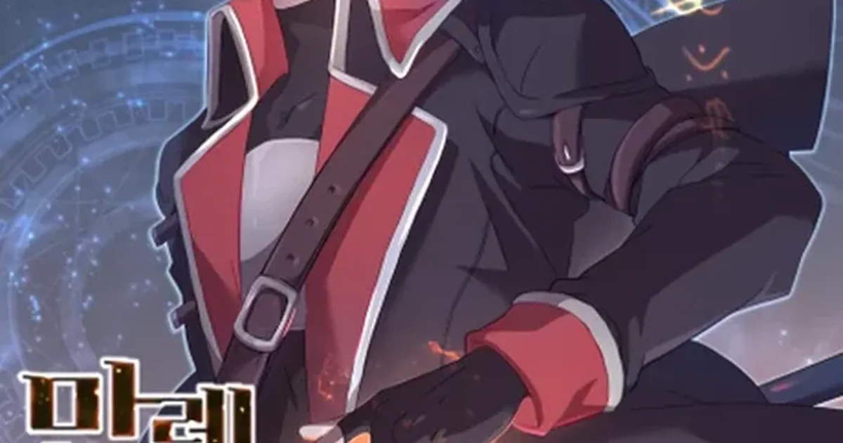 Official Korean cover art for Max Level Hero Strikes Back, Davey in his black-and-red coat with one clawed hand raised, dark power glowing around his fingers