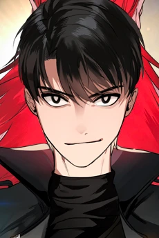 Official AniList character portrait of Kim Gong-ja, dark-haired with a sharp half-smile, in a black high-collared outfit